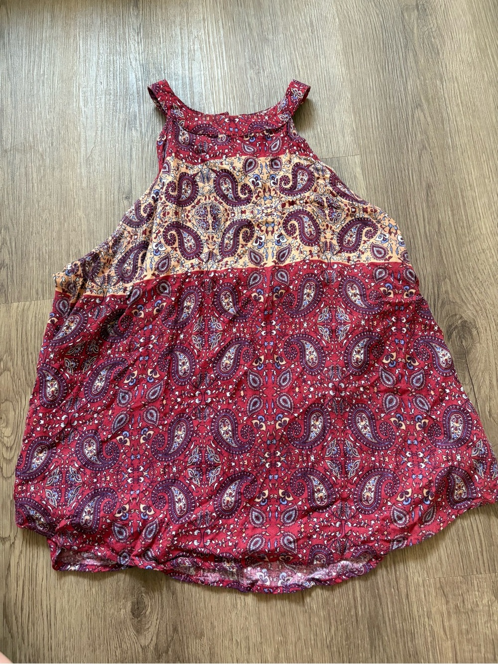 Elodie Red and Cream Paisley Sleeveless Tunic Top